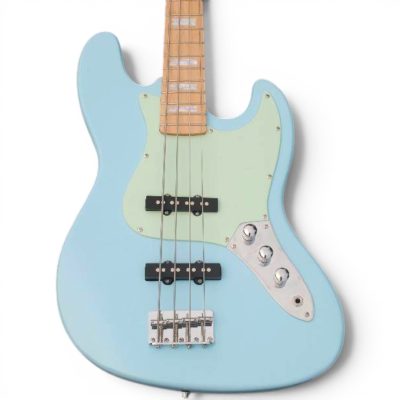 Custom Regent 4 String Jazz Bass Daphne Blue Stark Mint Green Pickguard