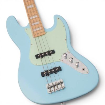 Custom Regent 4 String Jazz Bass Daphne Blue Stark Mint Green Pickguard - Image 5