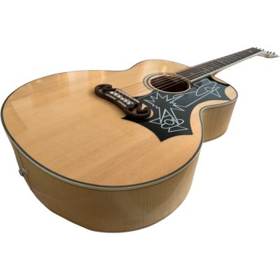 Custom Crown SJ200 Solid Sitka Spruce Top Acoustic Electric Guitar Inlayed Fretboard - Image 6