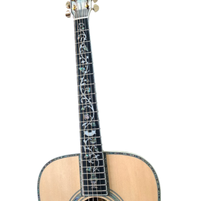 Custom Vertex Tree Of Life Inlays D45 Natural Finish Solid Spruce Top Acoustic Electric Guitar - Image 4