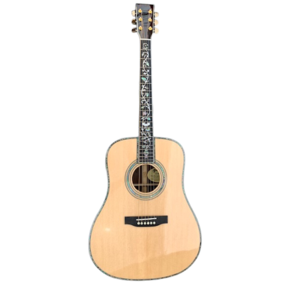Custom Vertex Tree Of Life Inlays D45 Natural Finish Solid Spruce Top Acoustic Electric Guitar - Image 5