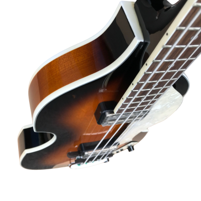 Custom Vale Dark Vintage Sunburst McCartney Ignition Series Violin 4 String Bass - Image 6