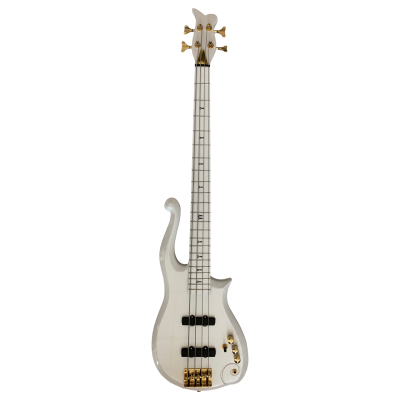 Custom Ember Prince Cloud White 4 String Bass Gold Hardware - Image 2