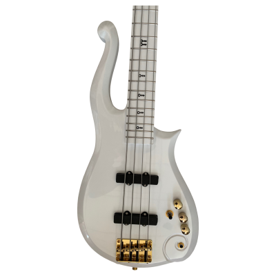 Custom Ember Prince Cloud White 4 String Bass Gold Hardware