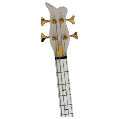 Custom Ember Prince Cloud White 4 String Bass Gold Hardware - Image 4