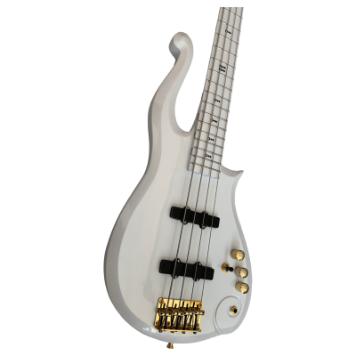 Custom Ember Prince Cloud White 4 String Bass Gold Hardware - Image 5