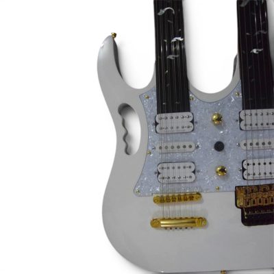 Custom Axis Steve Double Neck Alphine White Jem 6 and 12 String Floyd Rose Tremolo Guitar Fretless - Image 7