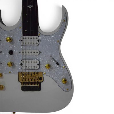Custom Axis Steve Double Neck Alphine White Jem 6 and 12 String Floyd Rose Tremolo Guitar Fretless - Image 8