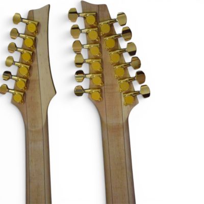 Custom Axis Steve Double Neck Alphine White Jem 6 and 12 String Floyd Rose Tremolo Guitar Fretless - Image 16
