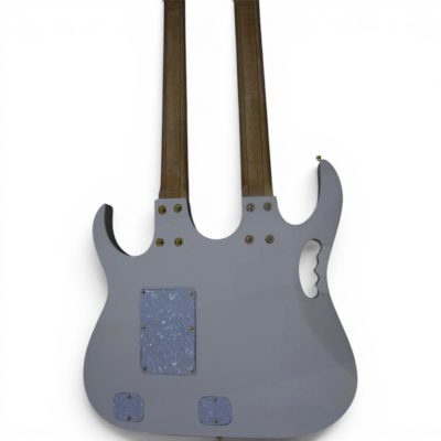Custom Axis Steve Double Neck Alphine White Jem 6 and 12 String Floyd Rose Tremolo Guitar Fretless - Image 17
