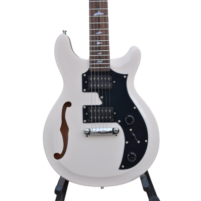 Custom Monarch S2 Vela Semi Hollow Antique White Fhole Electric Guitar