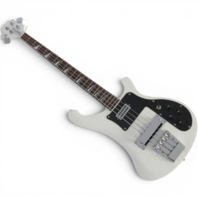 Custom Nova 4003 White 4 String Bass Black Pickguard - Image 2