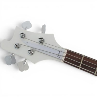 Custom Nova 4003 White 4 String Bass Black Pickguard - Image 4