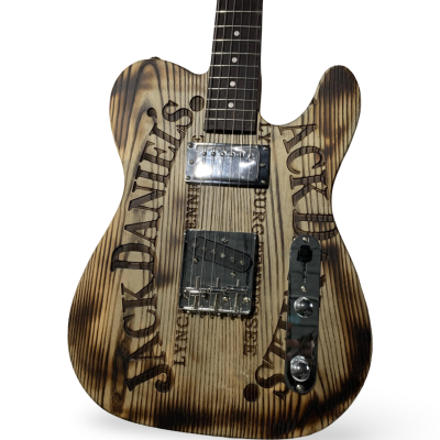 Custom Regent Barrel Top Jack Daniels Sandblasted Natural Oak Electric Guitar