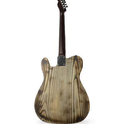 Custom Regent Barrel Top Jack Daniels Sandblasted Natural Oak Electric Guitar - Image 5