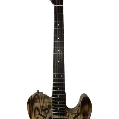 Custom Regent Barrel Top Jack Daniels Sandblasted Natural Oak Electric Guitar - Image 9