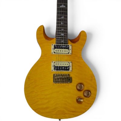 Custom Monarch Santana Yellow Quilted Maple Top Electric Guitar - Image 3