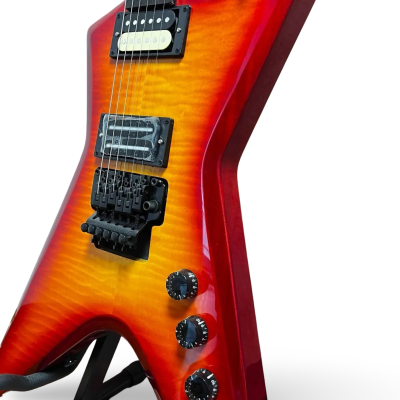 Custom Aurelius Stealth Flying V Floyd Rose Tremolo Dimebag 2 Tone Cherry Sunburst Guitar - Image 3