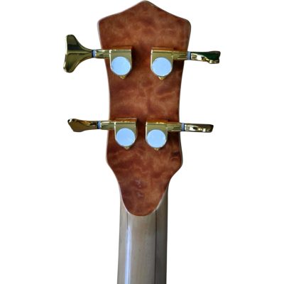 Custom Cylinder Series Stanley Clarke Quilted Maple Top Natural Clear Gloss 4 String Bass - Image 2