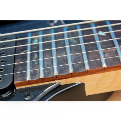 Custom Axis Jai Onyx Black Gold Vine Leaf Floral Graphic Pia Petal Grip Guitar - Image 5