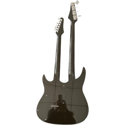 Custom Regent Black Ebony Finish Double Neck Guitar 4 String Bass 6 String Guitar - Image 3