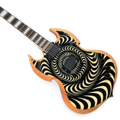 Custom Titan Wylde Barbarian RawTop Psychic Bullseye Electric Guitar - Image 3