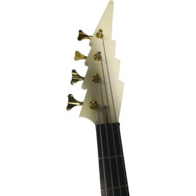 Custom Tempest Lightning Bolt Body Shape 4 String Bass Dimebag 23 Frets Cream Finish - Image 3