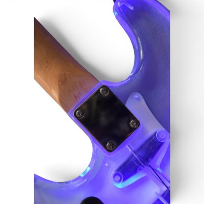 Custom Regent Plexiglass Acrylic Lucite Integrated Blue LED Illumination Guitar - Image 3