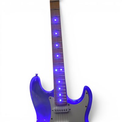 Custom Regent Plexiglass Acrylic Lucite Integrated Blue LED Illumination Guitar - Image 6