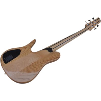Custom Solis Imperial Single Cutaway Elite Bona Translucent Caribbean Blue Burst Gloss Burl 5 String Bass - Image 3