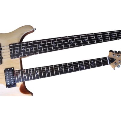 Custom Monarch 6 String Guitar 5 String Bass Natural Gloss Double Neck - Image 3