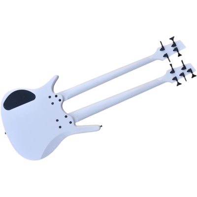 Custom Axis Double Neck Hybrid Sound Gear White 5 String And 4 String Bass - Image 7