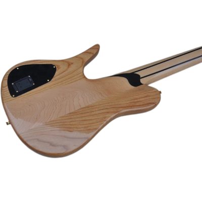 Custom Solis Imperial Single Cutaway Elite Bona Translucent Caribbean Blue Burst Gloss Burl 5 String Bass - Image 4