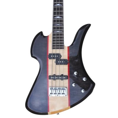 Custom Norturne Mockingbird Translucent Onyx Black Satin Finish 4 String Bass