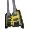 Custom Diplomat Yellow Flamed Maple Top Double Neck Headless 4 String Bass Neck 6 String Guitar Neck