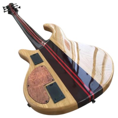 Custom Onyx Patriot Translucent Jeans Black Grey Burst Flame Maple 6 String Bass - Image 9
