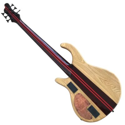 Custom Onyx Patriot Translucent Jeans Black Grey Burst Flame Maple 6 String Bass - Image 3