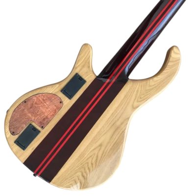 Custom Onyx Patriot Translucent Jeans Black Grey Burst Flame Maple 6 String Bass - Image 4