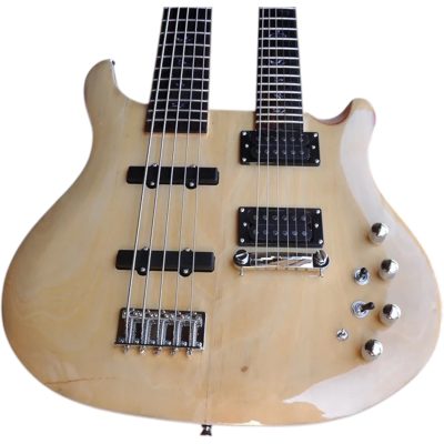 Custom Monarch 6 String Guitar 5 String Bass Natural Gloss Double Neck