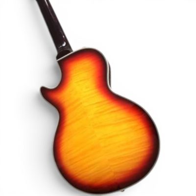 Custom Crown Tri Burst Fhole Single Cutaway Electric Guitar - Image 3