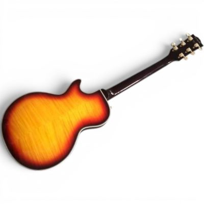 Custom Crown Tri Burst Fhole Single Cutaway Electric Guitar - Image 7