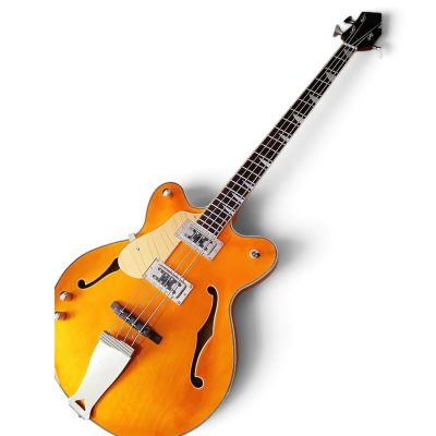 Custom Sovereign Orange Fhole 4 String Bass - Image 4
