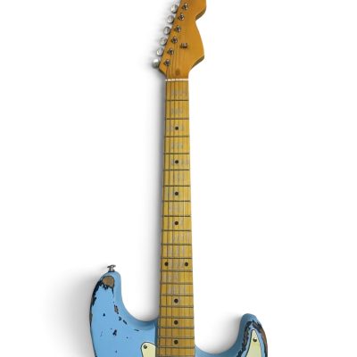 Custom Regent Heavy Relic Aged Vintage Daphne Blue Electric Guitar - Image 6