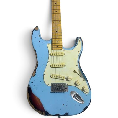 Custom Regent Heavy Relic Aged Vintage Daphne Blue Electric Guitar