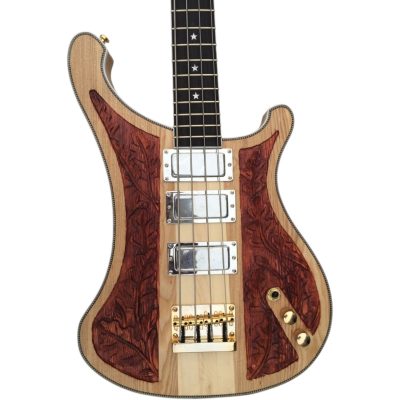 Custom Nova Lemmy Kilmister 4004 Natural Hand Carved Oak Leaf 4 String Bass