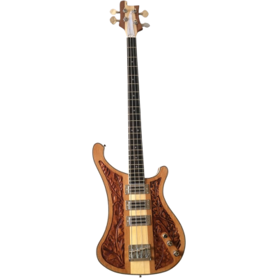 Custom Nova Lemmy Kilmister 4004 Alder Wood Natural Hand Carved Oak Leaf 4 String Bass - Image 6
