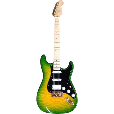 Custom Regent Green Yellow Burst Quilted Maple Top Electric Guitar - Image 3
