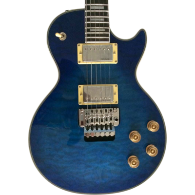 Custom Crown 1960 Blue Quilted Maple Top Slim Tapered Neck Profile Floyd Rose Tremolo Guitar