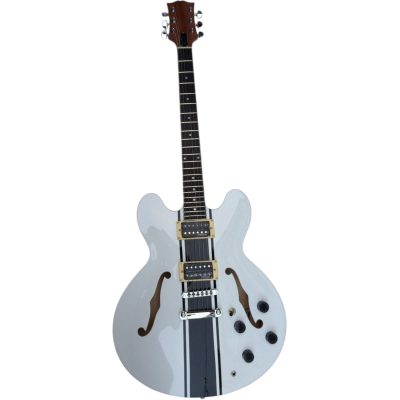 Custom Crown AVA ES333 Tom DeLonge Alphine White Semi Hollow 6 String Guitar - Image 7