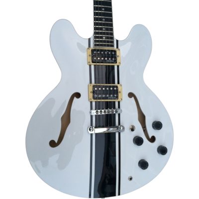 Custom Crown AVA ES333 Tom DeLonge Alphine White Semi Hollow 6 String Guitar